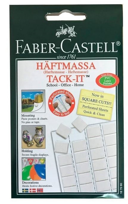 Faber Castell hæftemasse, Tack-It, 50gram, Hvid
